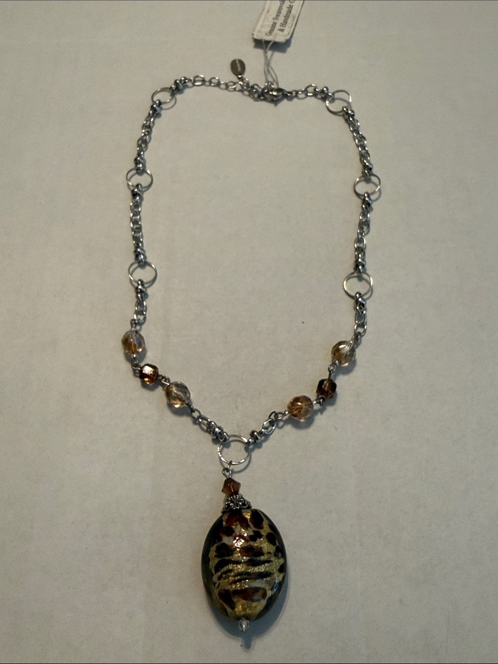 Alexis K NEW Swarovski Crystal & Handmade Glass Pendant Necklace